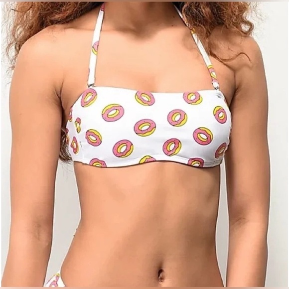 Odd Future Logo Bikini, Size Large, Pink Donut Swimsuit, Summer Fun - Picture 3 of 8